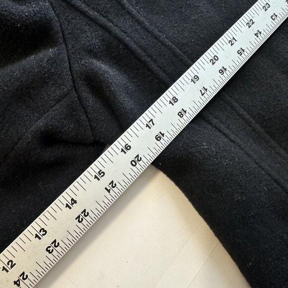 Fleet Street Womens Hooded Black Zip Up Coat Wool Blend Medium Jacket - Picture 4 of 16